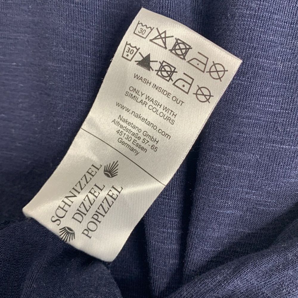 Naketano Drop Shoulder Blue Long Sleeve Top size XS - Picture 6 of 8